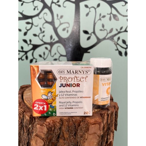 PACK PROTECT JUNIOR 20 VIALES/VITAMINAC+ZINC 60CAPS