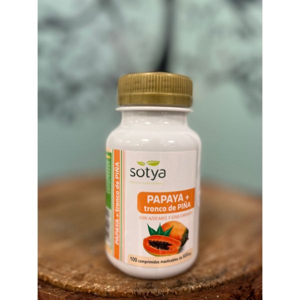 PAPAYA + TRONCO DE PIÑA 600MG 100 COMP MASTICABLES
